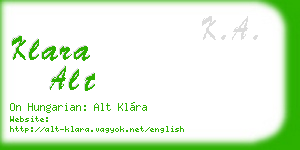 klara alt business card