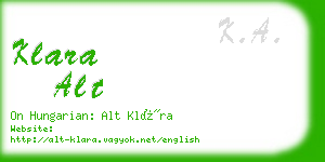 klara alt business card